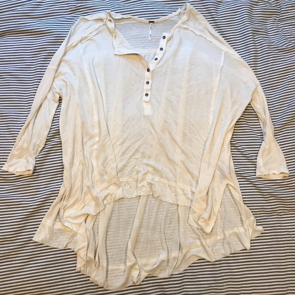 Free People Button Down Henley, Medium